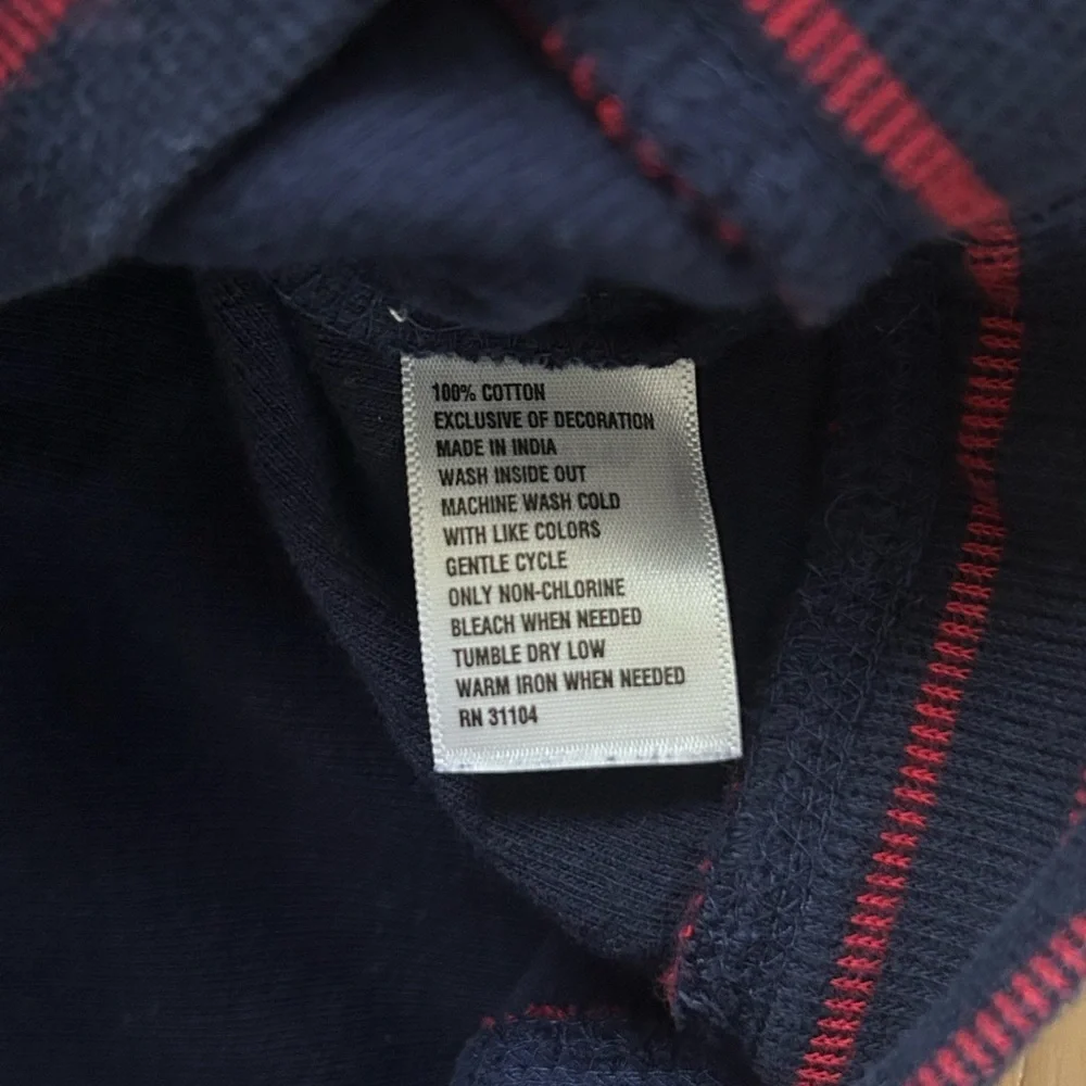 Crown & Ivy Kids Navy Red Stripe Quarter Zip Pullover